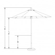 California Umbrella Grove Series Patio Market Umbrella in Pacifica with Wood Pole Hardwood Ribs Push Lift   567155930
